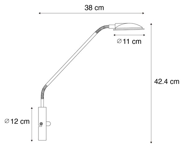 Moderna zidna lampa čelik uklj. LED - Eva