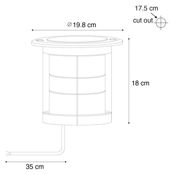 Set od 3 moderne podne svjetiljke crne 3-svjetla IP65 - Tribus