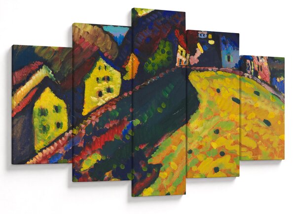 Slika - Vasily Kandinsky, Houses at Murnau, reprodukcije (150x105 cm)