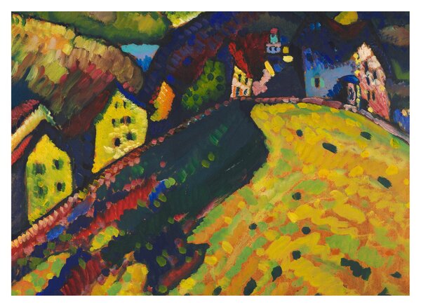 Slika - Vasily Kandinsky, Houses at Murnau, reprodukcije (70x50 cm)