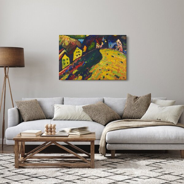Slika - Vasily Kandinsky, Houses at Murnau, reprodukcije (90x60 cm)
