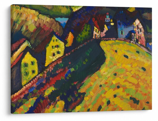 Slika - Vasily Kandinsky, Houses at Murnau, reprodukcije (70x50 cm)