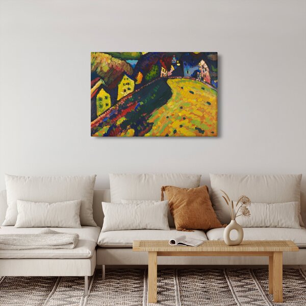 Slika - Vasily Kandinsky, Houses at Murnau, reprodukcije (90x60 cm)