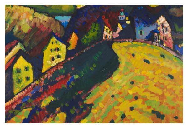 Slika - Vasily Kandinsky, Houses at Murnau, reprodukcije (90x60 cm)
