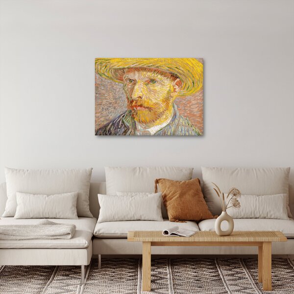 Slika - Vincent van Gogh, Self-Portrait with a Straw Hat (The Potato Peeler), reprodukcije (70x50 cm)
