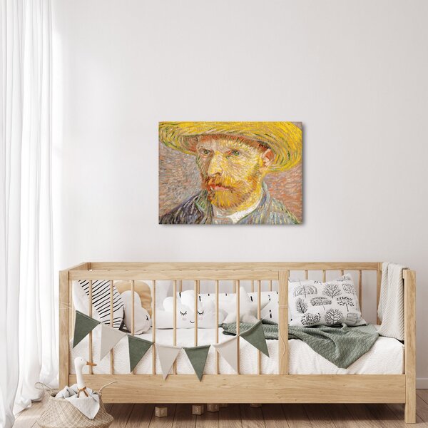 Slika - Vincent van Gogh, Self-Portrait with a Straw Hat (The Potato Peeler), reprodukcije (70x50 cm)