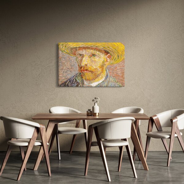 Slika - Vincent van Gogh, Self-Portrait with a Straw Hat (The Potato Peeler), reprodukcije (90x60 cm)