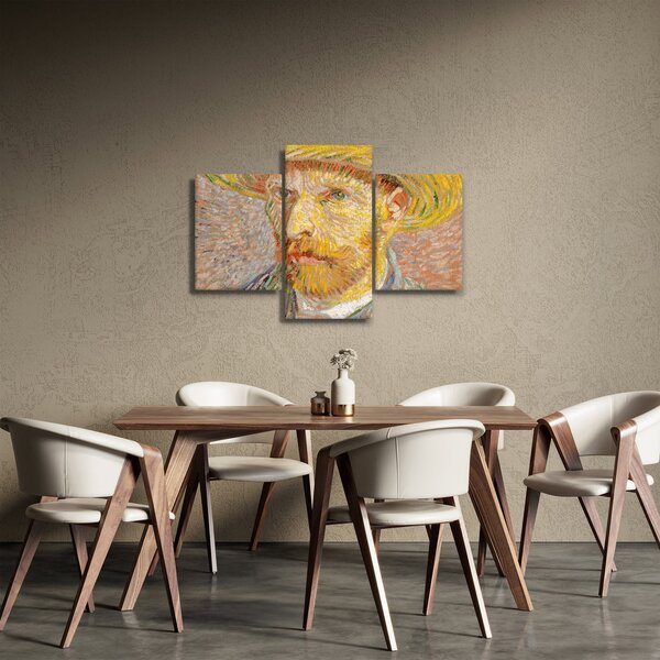 Slika - Vincent van Gogh, Self-Portrait with a Straw Hat (The Potato Peeler), reprodukcije (90x60 cm)
