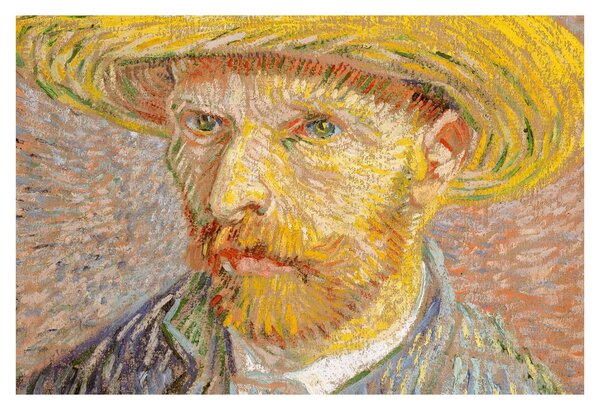 Slika - Vincent van Gogh, Self-Portrait with a Straw Hat (The Potato Peeler), reprodukcije (90x60 cm)