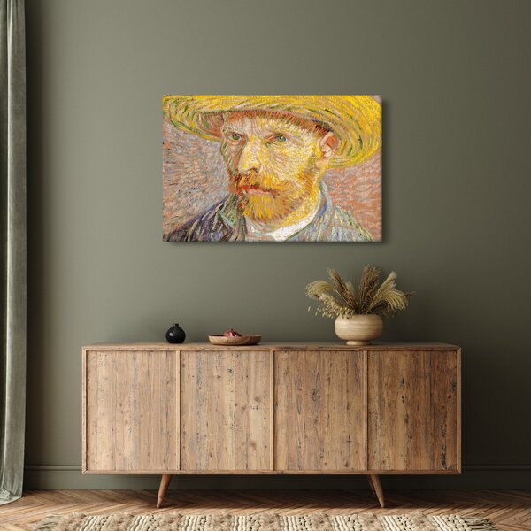 Slika - Vincent van Gogh, Self-Portrait with a Straw Hat (The Potato Peeler), reprodukcije (90x60 cm)