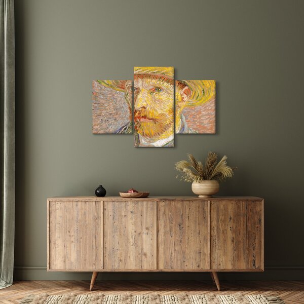 Slika - Vincent van Gogh, Self-Portrait with a Straw Hat (The Potato Peeler), reprodukcije (90x60 cm)