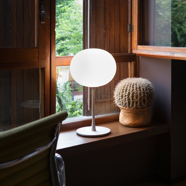 Stolne Lampa FLOS, GLO-BALL, prigušiv, Bijela, Dnevna soba, Staklo, Dizajn