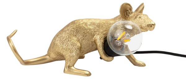 Stolne Lampa SELETTI, Mouse Lamp Valentine, Zlato / mjed, Dnevna soba, Plastika, Dizajn