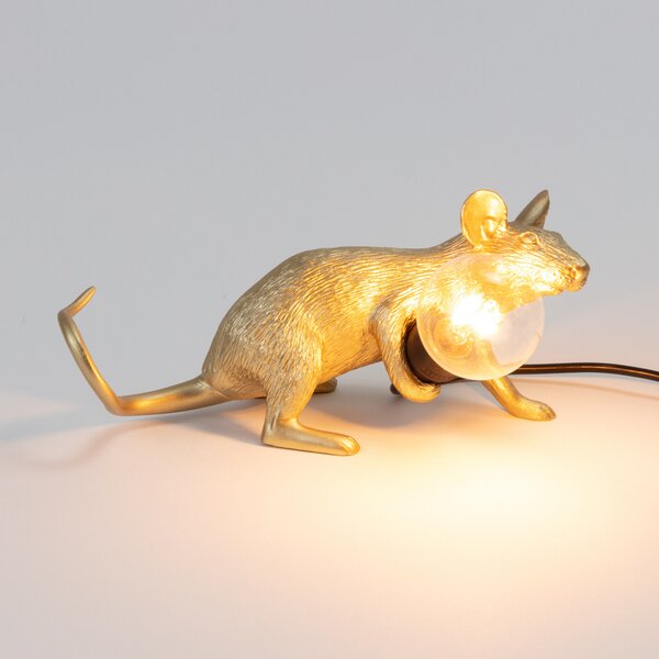 Stolne Lampa SELETTI, Mouse Lamp Valentine, Zlato / mjed, Dnevna soba, Plastika, Dizajn