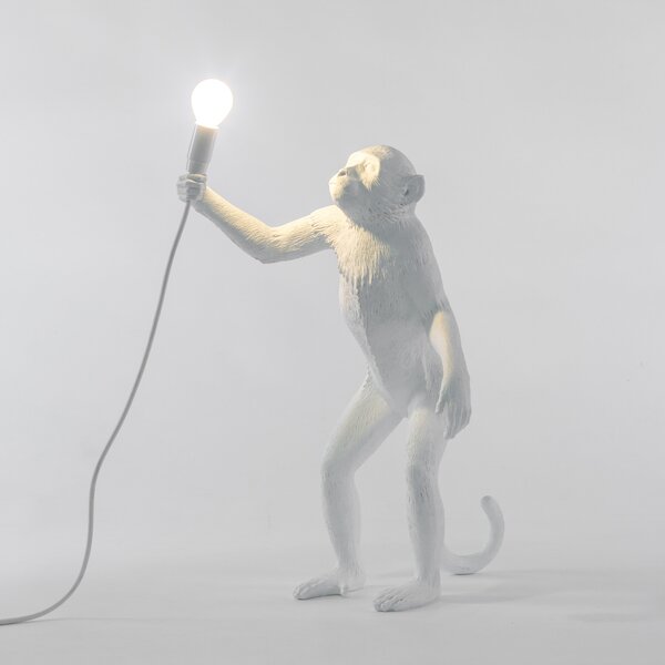 Stolne Lampa SELETTI, Monkey Lamp, Bijela, Dnevna soba, Plastika, Dizajn