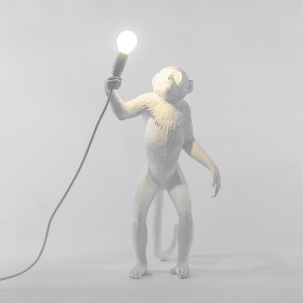 Stolne Lampa SELETTI, Monkey Lamp, Bijela, Dnevna soba, Plastika, Dizajn