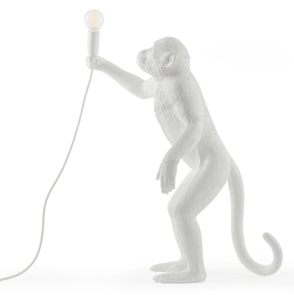 Stolne Lampa SELETTI, Monkey Lamp, Bijela, Dnevna soba, Plastika, Dizajn