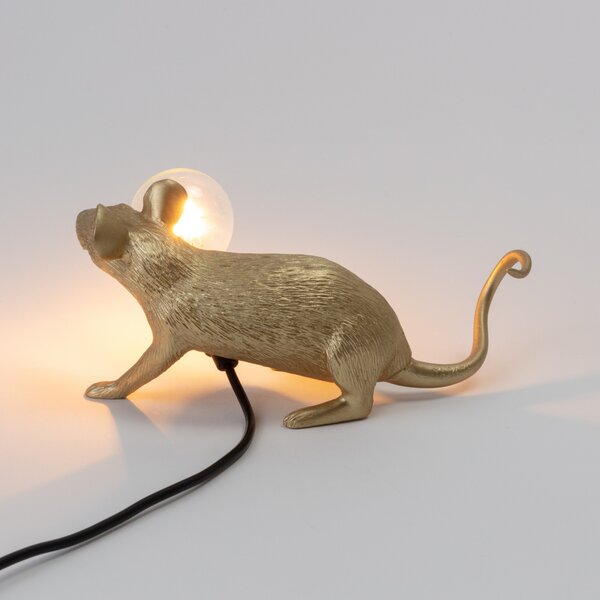 Stolne Lampa SELETTI, Mouse Lamp Valentine, Zlato / mjed, Dnevna soba, Plastika, Dizajn