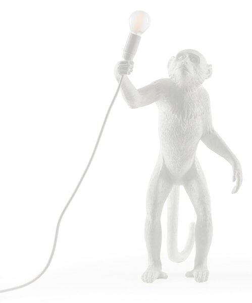 Stolne Lampa SELETTI, Monkey Lamp, Bijela, Dnevna soba, Plastika, Dizajn