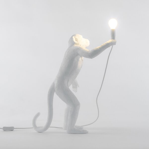 Stolne Lampa SELETTI, Monkey Lamp, Bijela, Dnevna soba, Plastika, Dizajn