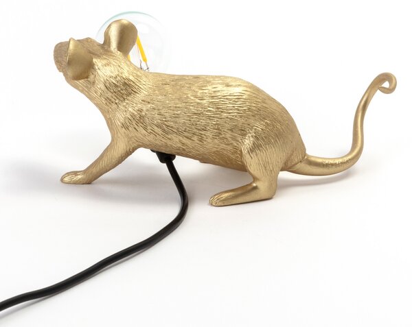 Stolne Lampa SELETTI, Mouse Lamp Valentine, Zlato / mjed, Dnevna soba, Plastika, Dizajn