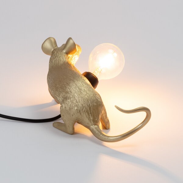 Stolne Lampa SELETTI, Mouse Lamp Valentine, Zlato / mjed, Dnevna soba, Plastika, Dizajn