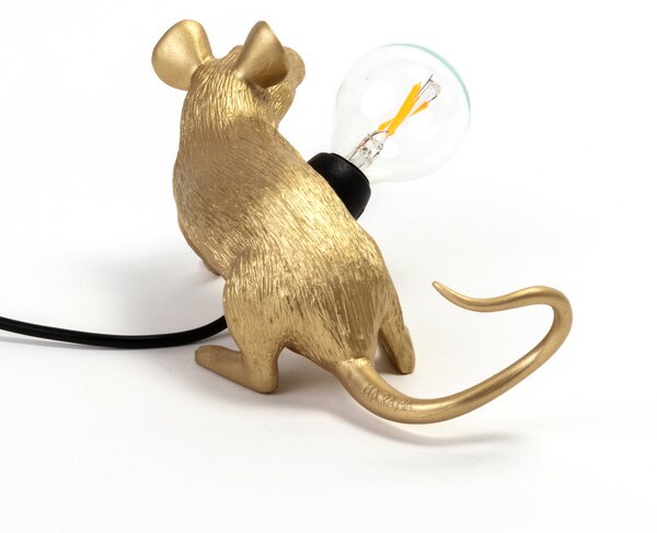 Stolne Lampa SELETTI, Mouse Lamp Valentine, Zlato / mjed, Dnevna soba, Plastika, Dizajn