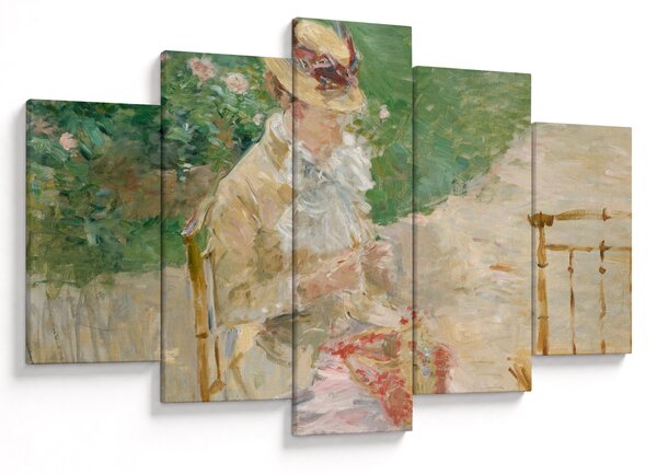 Slika - Berthe Morisot, Young Woman Knitting, reprodukcije (150x105 cm)
