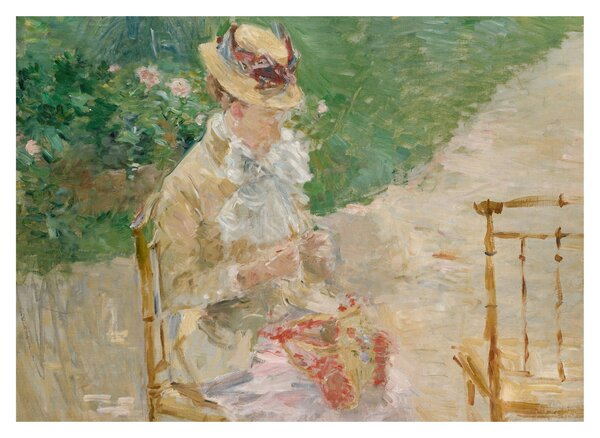 Slika - Berthe Morisot, Young Woman Knitting, reprodukcije (70x50 cm)