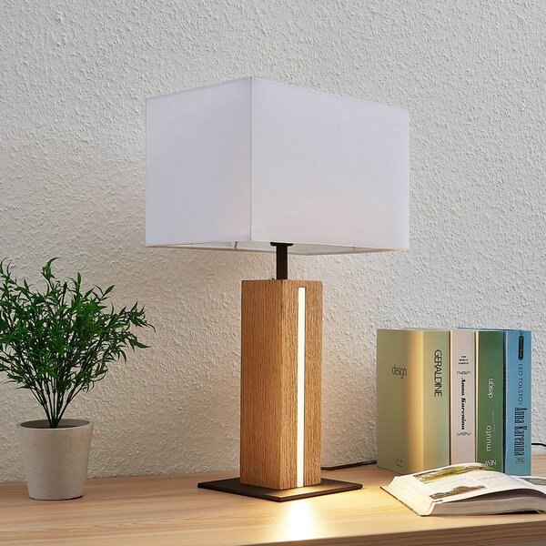 Stolne Lampa Lindby, Garry, prigušiv, Bijela, Dnevna soba, Tkanina / tekstil, Moderan