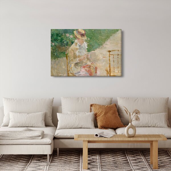 Slika - Berthe Morisot, Young Woman Knitting, reprodukcije (90x60 cm)