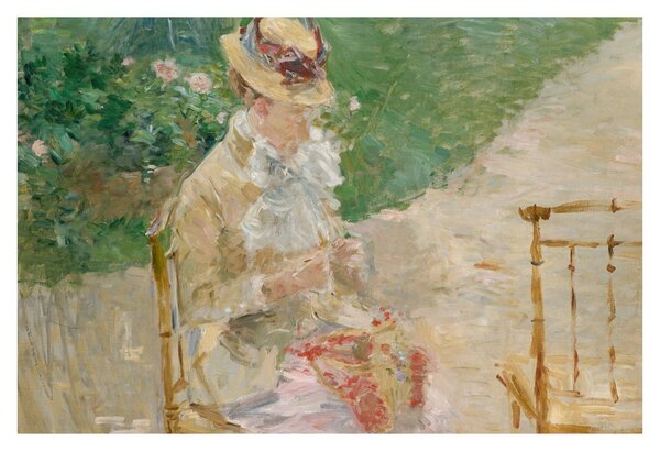 Slika - Berthe Morisot, Young Woman Knitting, reprodukcije (90x60 cm)