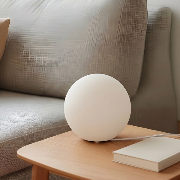 Stolne Lampa Lindby, Marike, Bijela, Dnevna soba, Staklo, Moderan