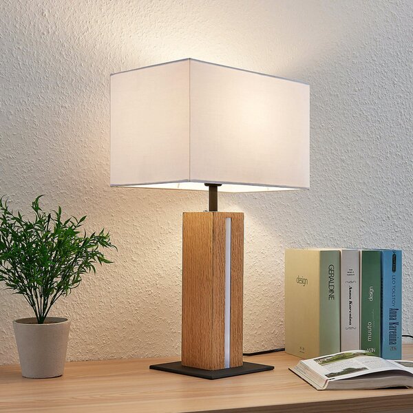 Stolne Lampa Lindby, Garry, prigušiv, Bijela, Dnevna soba, Tkanina / tekstil, Moderan