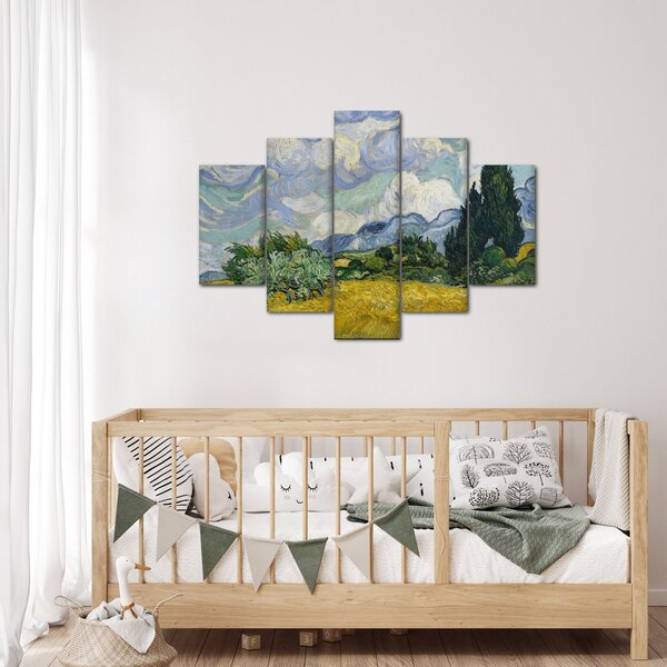 Slika - Vincent van Gogh, Wheat Field with Cypresses, reprodukcije (150x105 cm)