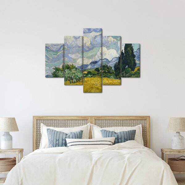 Slika - Vincent van Gogh, Wheat Field with Cypresses, reprodukcije (150x105 cm)