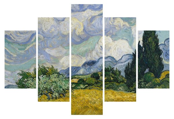 Slika - Vincent van Gogh, Wheat Field with Cypresses, reprodukcije (150x105 cm)