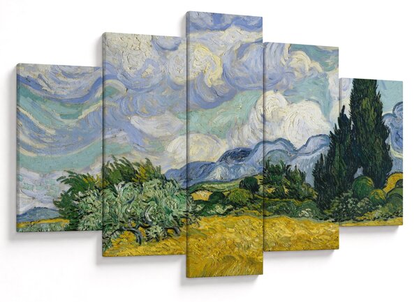Slika - Vincent van Gogh, Wheat Field with Cypresses, reprodukcije (150x105 cm)