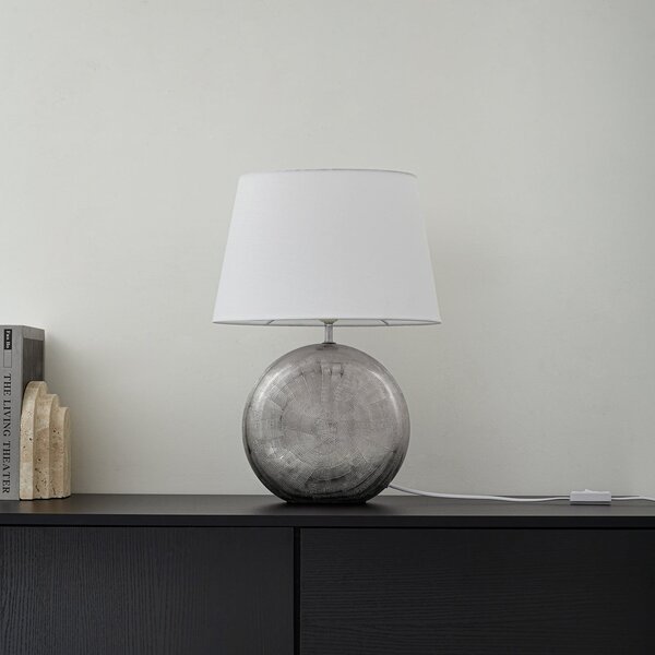Stolne Lampa Lindby, Florentino, Bijela, Dnevna soba, Tkanina / tekstil