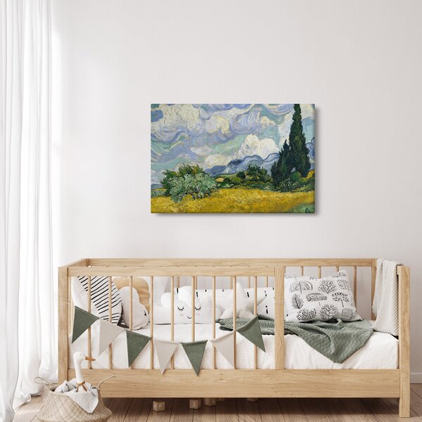 Slika - Vincent van Gogh, Wheat Field with Cypresses, reprodukcije (90x60 cm)