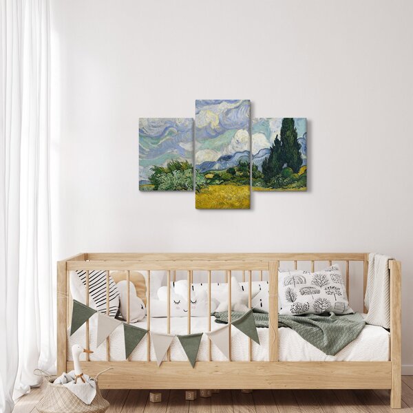 Slika - Vincent van Gogh, Wheat Field with Cypresses, reprodukcije (90x60 cm)
