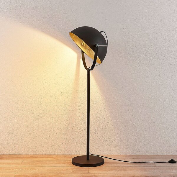Podne Lampa Lindby, Muriel, Crno, Dnevna soba, Metal, Moderan