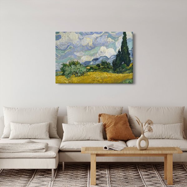 Slika - Vincent van Gogh, Wheat Field with Cypresses, reprodukcije (90x60 cm)