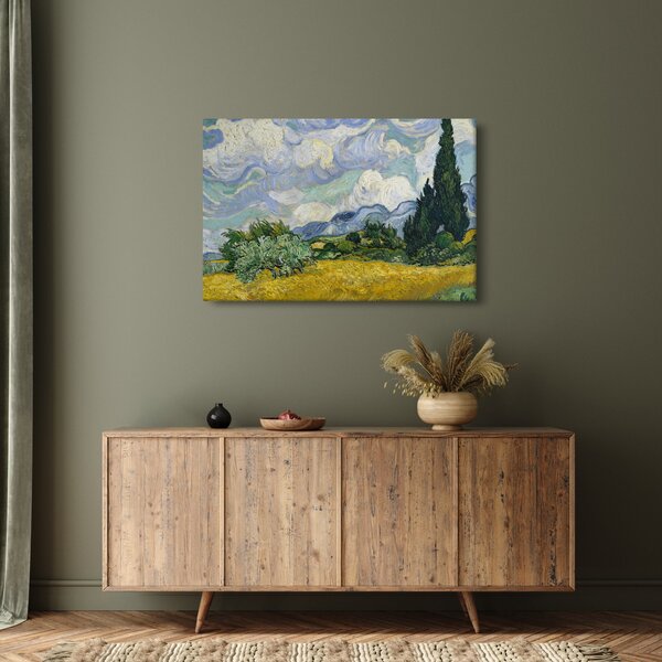Slika - Vincent van Gogh, Wheat Field with Cypresses, reprodukcije (90x60 cm)