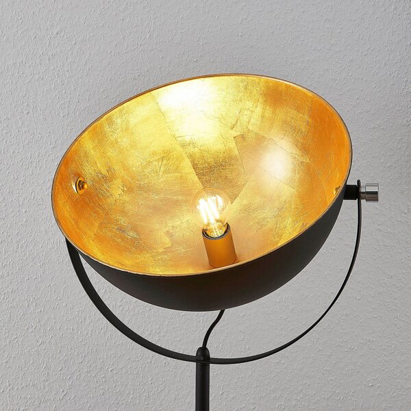 Podne Lampa Lindby, Muriel, Crno, Dnevna soba, Metal, Moderan