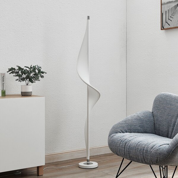 Podne Lampa Lucande, Edano, prigušiv, Bijela, Dnevna soba, Tkanina / tekstil, Moderan