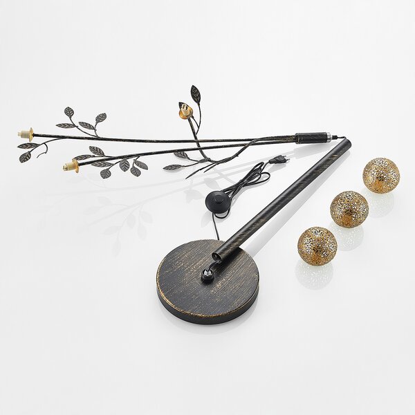 Podne Lampa Lucande, Evory, Crno, Dnevna soba, Metal, Firentinski
