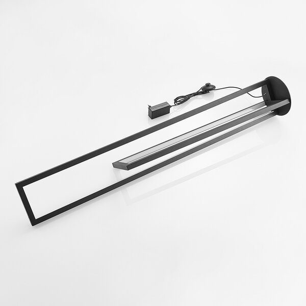 Podne Lampa Lucande, Hylda, prigušiv, Crno, Dnevna soba, Metal, Moderan