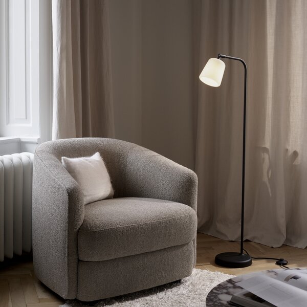 Podne Lampa New Works, Material, Crno, Dnevna soba, Staklo, Dizajn