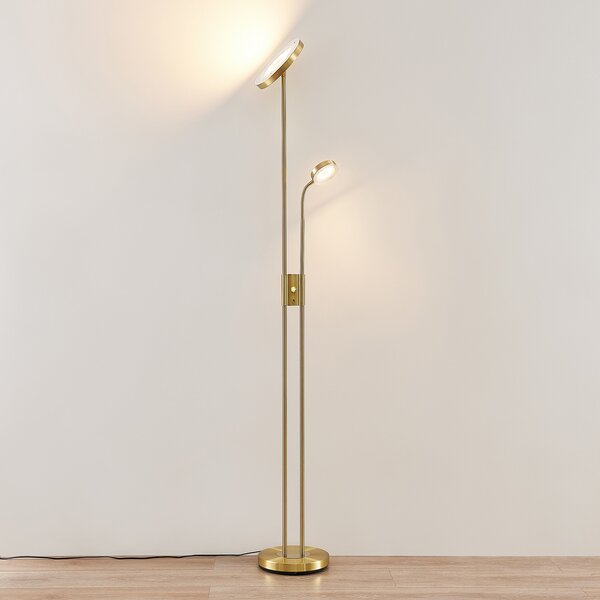 Podne Lampa Lindby, Seppa, prigušiv, Zlato / mjed, Dnevna soba, Metal, Moderan